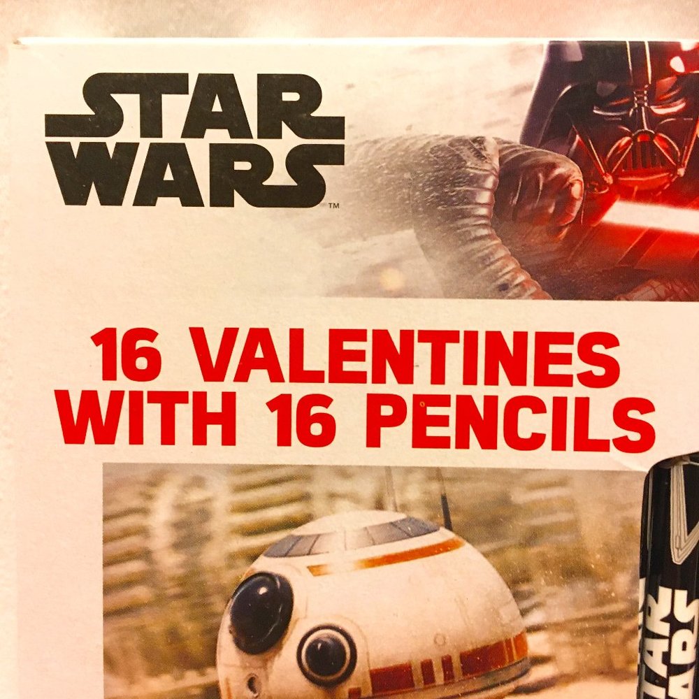 NIB Disney Star Wars Valentines with Pencils